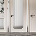 White Hinged Doors With Glass Panels In Modern Interior Featuring Sleek Design And Natural Light