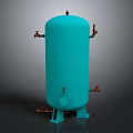 Blue Cylindrical Daily Use Storage Tank With Metal Fittings And Stand