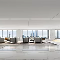 Modern Reception Hall Office Front Desk Reception Hall 3d model