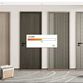 Modern Interior Hinged Doors with Various Wooden Textures and Colors in Room
