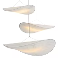 Modern White Leaf Shaped Pendant Lights With Soft Warm Glow Design 3d model