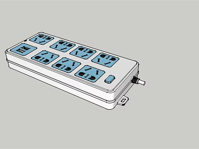 Practical Multi Socket Switch Panel With Multiple Outlets And Safe Design For Home Use 3d model