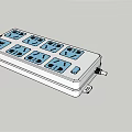 Modern socket equal proportion hole insert row 3d model