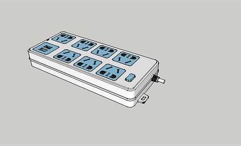 Modern socket equal proportion hole insert row 3d model