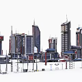 Future Architecture Showcasing Modern Skyscrapers And Futuristic Building Models 3d model