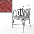 Natural Rattan Leisure Chair With Light Gray Cushion And Stylish Backrest For Cozy Home Decor
