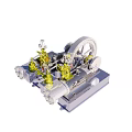 Industrial Equipment Featuring Yellow Valves Pipes And Silver Mechanical Body Structure