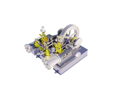 Double Tangye Steam Turbine 3d model