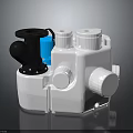Industrial Mechanical Device With White Main Body Black Connecting Parts And Blue Components