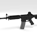 Black Tactical Rifle with Modern Design Barrel Magazine Handguard and Scope