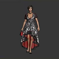 Stylish Patterned Dress and Red Handbag Essential Daily Life Fashion Accessories