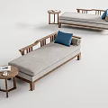 Nordic Style Chaise Log Sofa 3d model