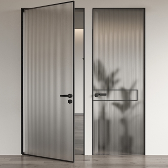 Minimal door office sliding door office door corridor invisible door double door single door 3d model