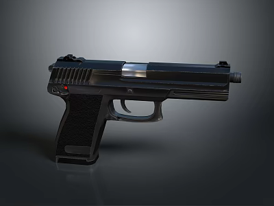 Modern Black Pistol With Sleek Design Metal Components And Textured Grip 3d model