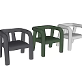 Modern Gray Leisure Chair With Curved Armrests Soft Upholstery And Sturdy Leg Design