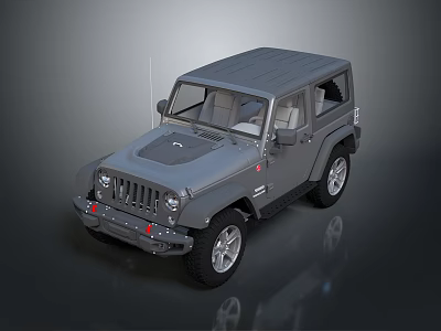 Grey Two Door Off Road Vehicle With Rugged Lines Bold Grille And Large Wheels 3d model