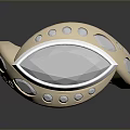 Modern Beige And White Ring With Circular And Oval Decorative Details 3d model