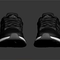Stylish Adidas Black Running Shoes With White Sole And Classic Lace Up Design