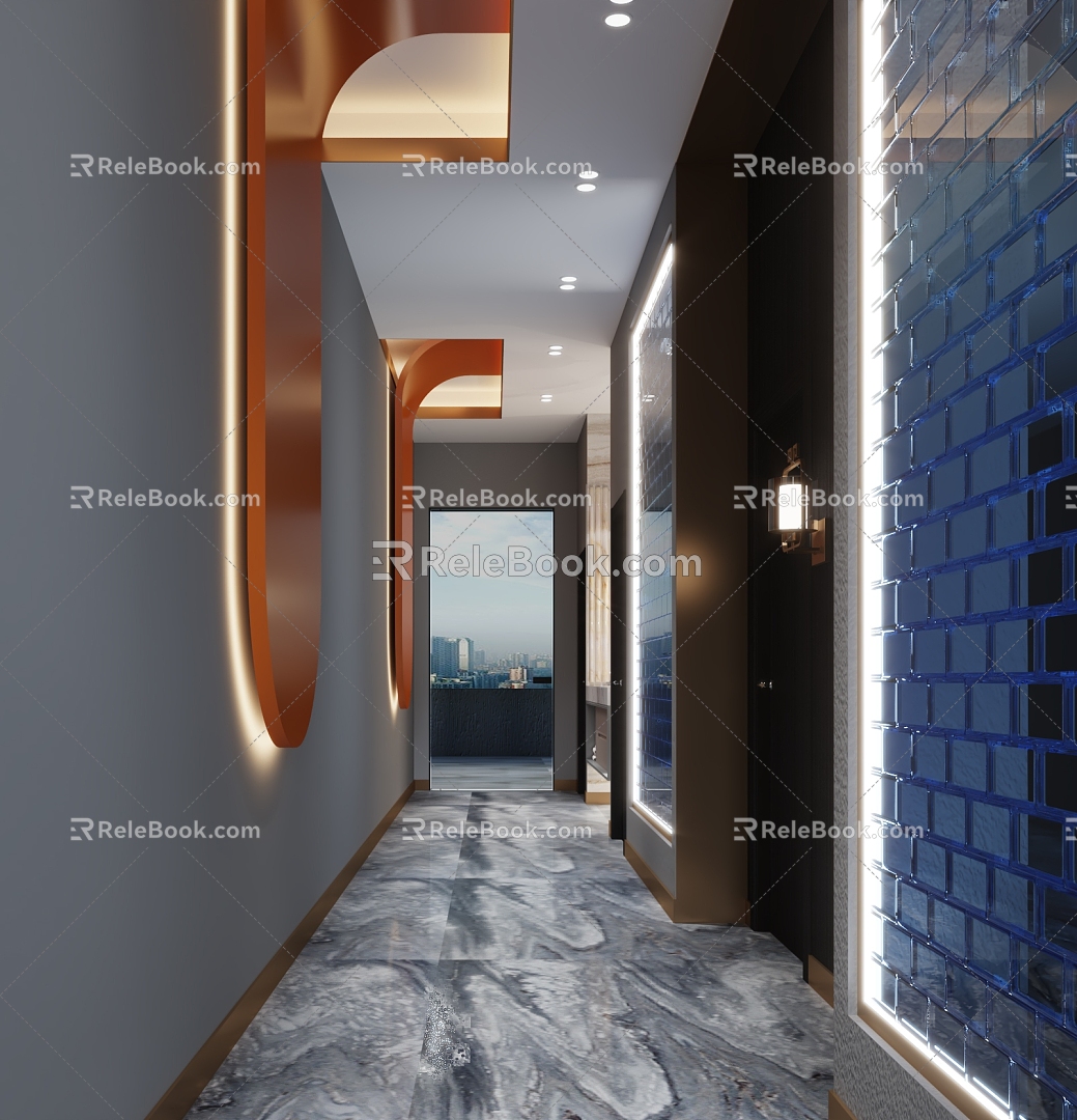 Tangquan Bath spa Sauna Corridor 3d model