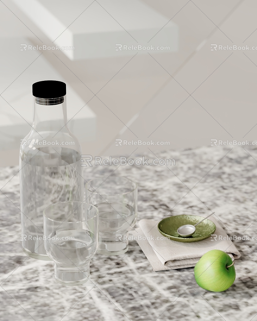 Ornaments Combination Ornaments Water Cup Fruit Kitchen Utensils 3d model