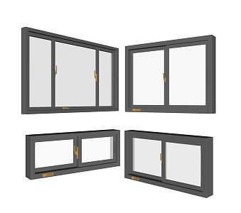 modern sliding window 3d model