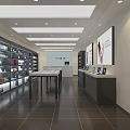 Modern Digital Store Interior With Display Shelves And Electronic Products
