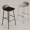 Modern Black and Gray Bar Stools with Metal Legs and Crossed Design Structure