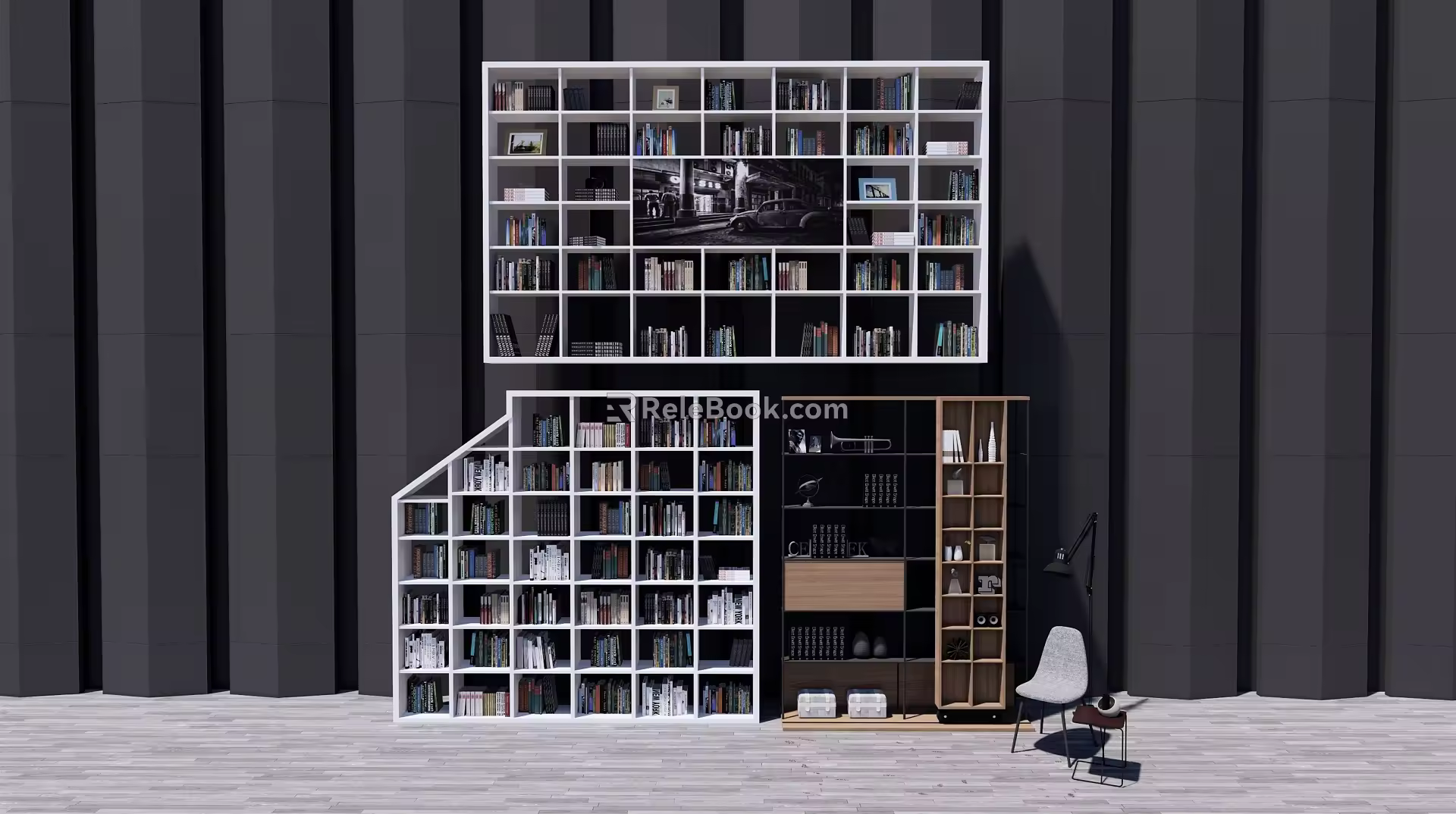 Modern Bookshelf Bookcase 3d model