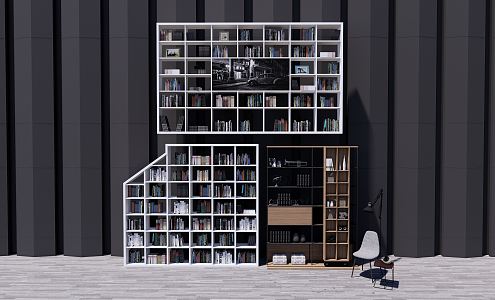 Modern Bookshelf Bookcase 3d model