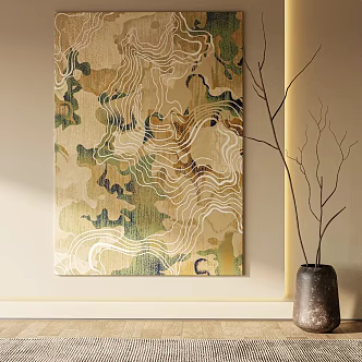 Middle Ancient Simple Geometric Abstract Painting 3d model