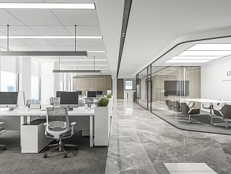 Modern public office area 3d model