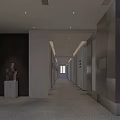 Modern style elevator aisle culture screen display 3d model