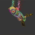 Yellow Suited Diver Character With Copper Helmet Exploring Underwater Marine Life