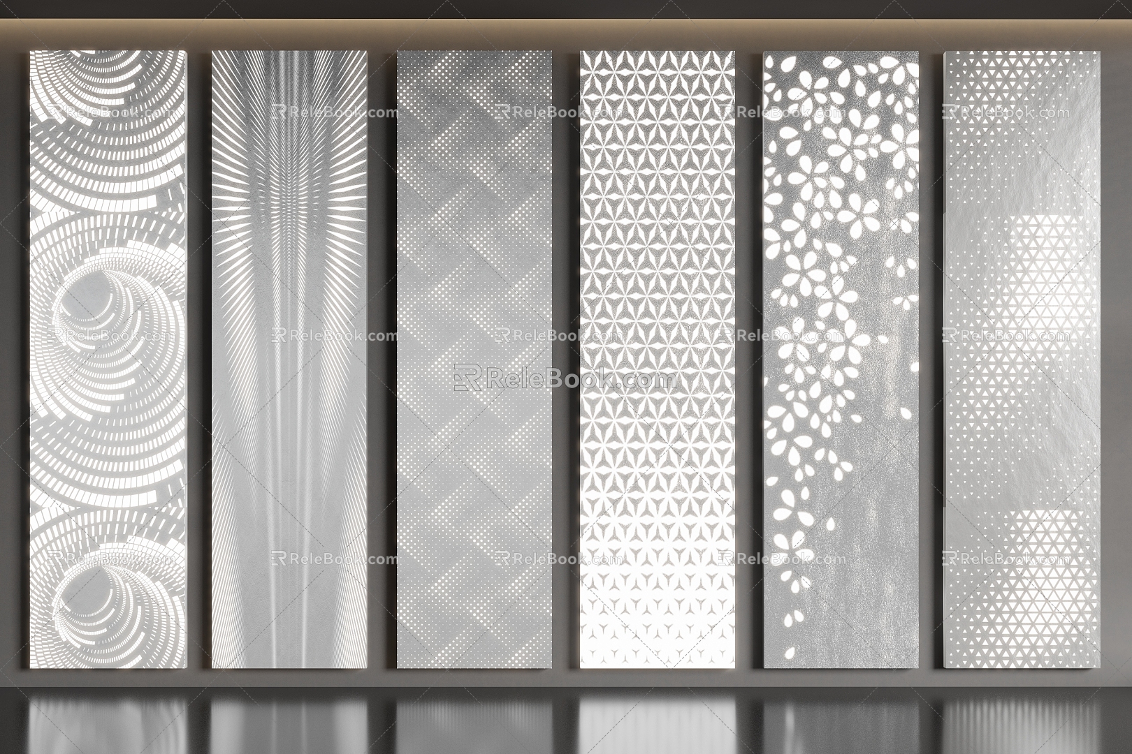 Modern Perforated Plate Gradient Perforated Plate Perforated Plate Aluminum Plastic Plate Stainless Steel Plate Wall Panel 3d model