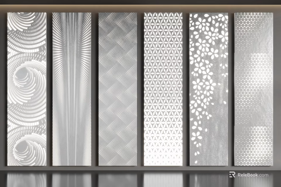 Stylish Modern Decorative Wall Panels With Various Patterns And Textured Designs 3d model 