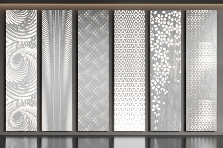 Modern Perforated Plate Gradient Perforated Plate Perforated Plate Aluminum Plastic Plate Stainless Steel Plate Wall Panel 3d model