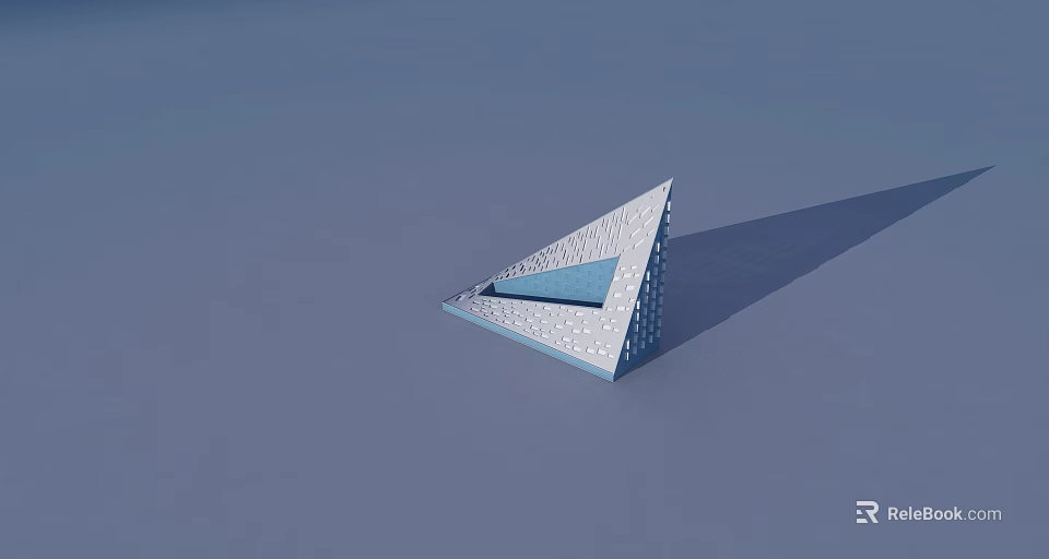 Modern Triangular Road Infrastructure With White Surface And Blue Base Structure 3d model 
