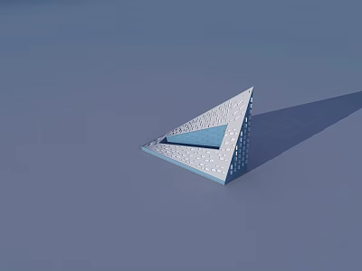 Modern Triangular Road Infrastructure With White Surface And Blue Base Structure 3d model