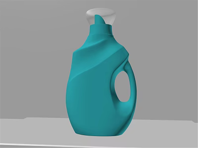 Daily Laundry Detergent In Blue Plastic Bottle With Handle And White Cap 3d model