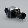 Vintage Professional Camera With Large Lens Black Silver Body And Classic Design
