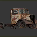 Vintage Rusty Farmer Truck With Weathered Red White Paint And Abandoned Look