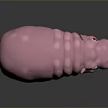 Cute Pink Hippo Plastic Toy With Smiling Face And Shiny Surface On Dark Background