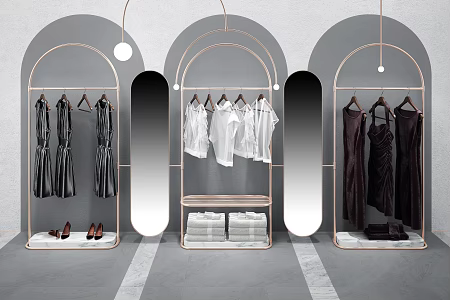 Light Luxury Container Women's Clothing Container Rack 3d model