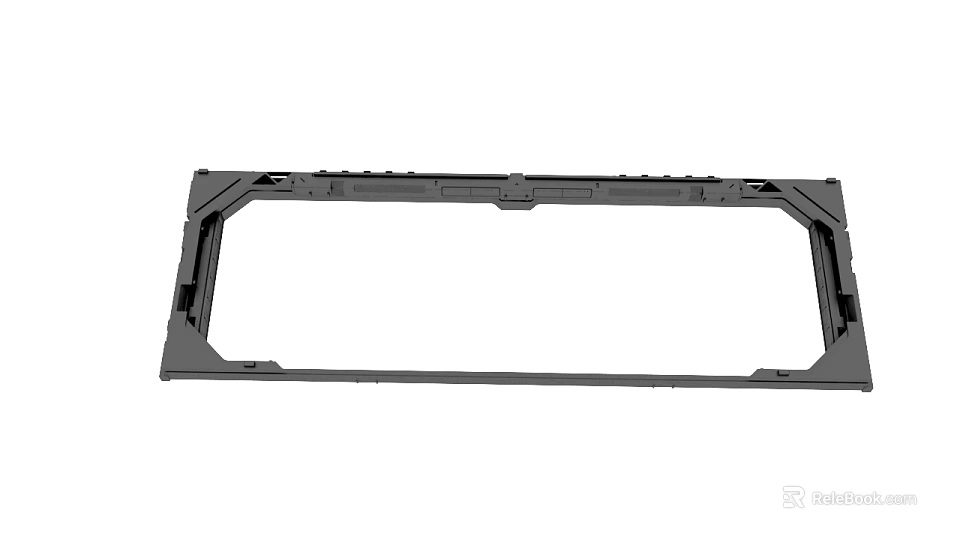 Heavy Duty Black Metal Frame Structure For Industrial Equipment Component Design 3d model 