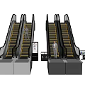modern escalator 3d model