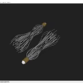 Two White Decorative Cords With Golden Metal Ends For Daily Household Items