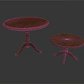 Wooden Round Coffee Tables Set of Two with Small and Large Sizes for Living Room