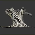 Wooden Stone Sculpture With Natural Tree Root Texture And Solid Base