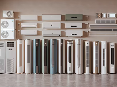 Air Conditioner Fans With Various Modern Styles And Home Design Options 3d model