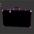 Black Hard Shell Suitcase With Silver Metal Corners And Lock Clasp